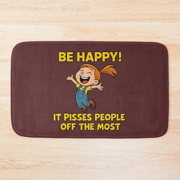 Item preview, Be Happy – Funny Cartoon Girl Quote designed and sold by ClearPulse.