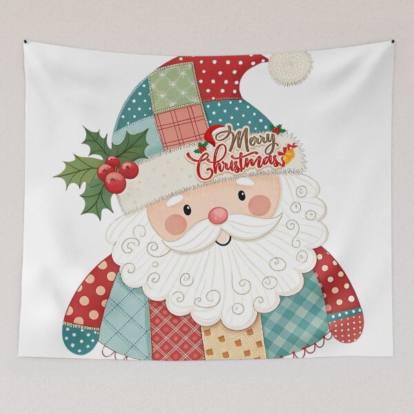 Artikelvorschau, Patchwork Weihnachtsmann Frohe Weihnachten entworfen und verkauft von Angellacelin.