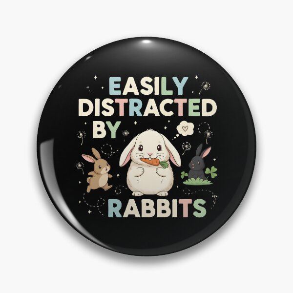 Item preview, Pastel Spring Delight - "Easily Distracted By Rabbits" Cute Graphic designed and sold by DMNindustries.