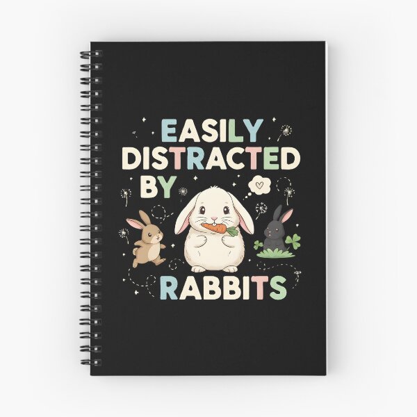 Item preview, Pastel Spring Delight - "Easily Distracted By Rabbits" Cute Graphic designed and sold by DMNindustries.