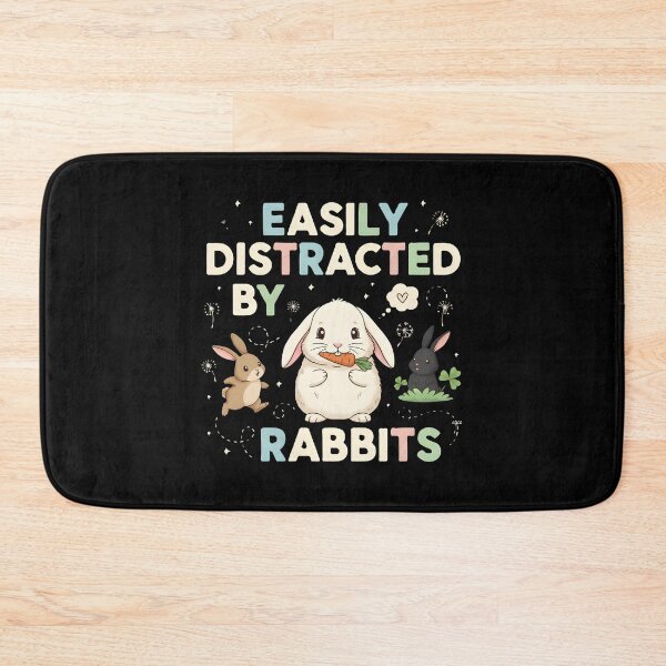 Item preview, Pastel Spring Delight - "Easily Distracted By Rabbits" Cute Graphic designed and sold by DMNindustries.