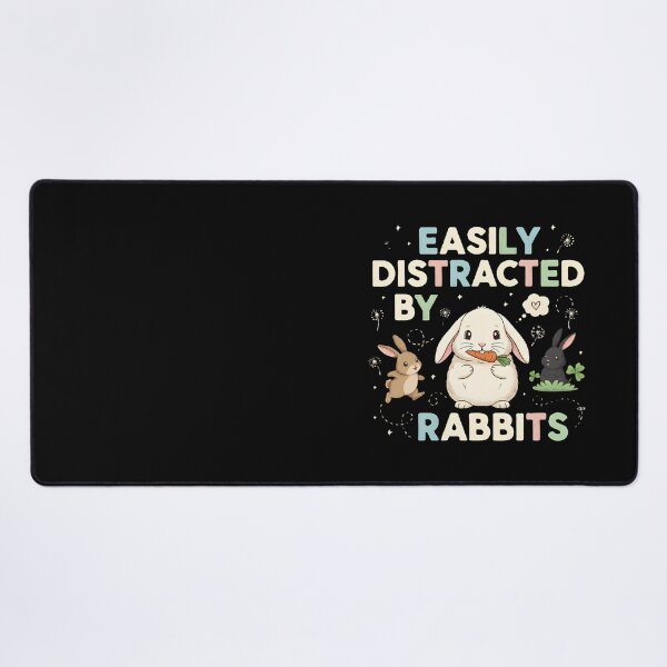 Item preview, Pastel Spring Delight - "Easily Distracted By Rabbits" Cute Graphic designed and sold by DMNindustries.