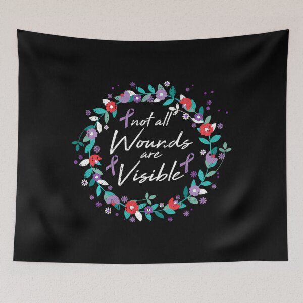 Item preview, Not All Wounds Are Visible Domestic Violence Awareness Pullover 	1	 designed and sold by moodinchiawaz.