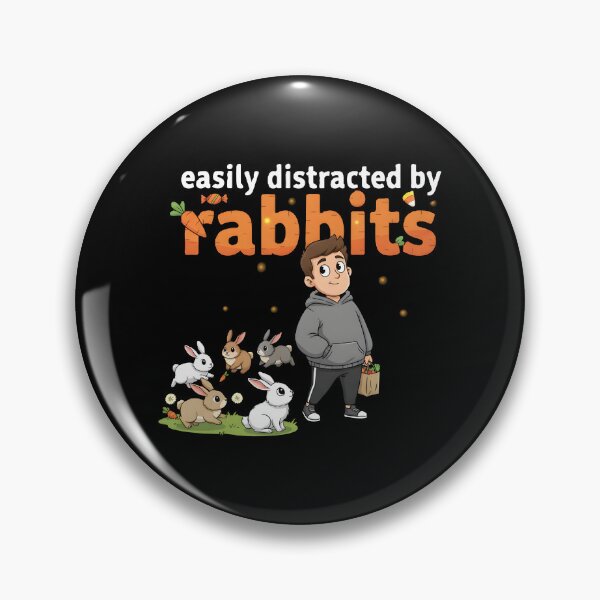 Item preview, Pastel Spring Delight - "Easily Distracted By Rabbits" Cute Graphic designed and sold by DMNindustries.