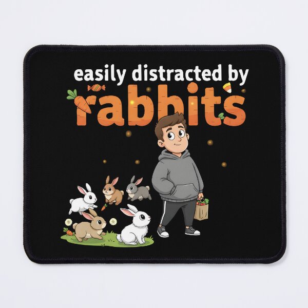 Item preview, Pastel Spring Delight - "Easily Distracted By Rabbits" Cute Graphic designed and sold by DMNindustries.