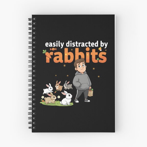 Item preview, Pastel Spring Delight - "Easily Distracted By Rabbits" Cute Graphic designed and sold by DMNindustries.