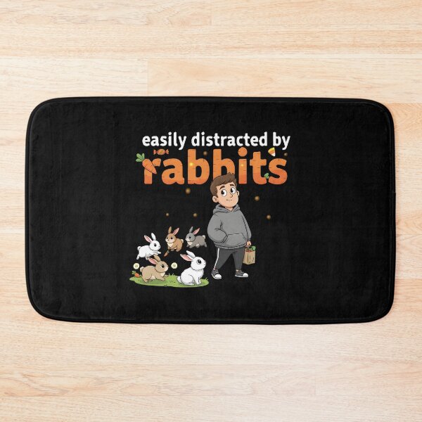 Item preview, Pastel Spring Delight - "Easily Distracted By Rabbits" Cute Graphic designed and sold by DMNindustries.
