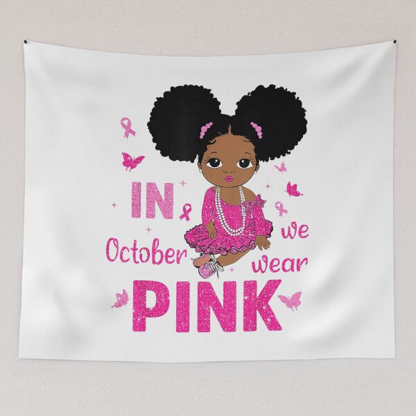 Item preview, Breast Cancer Awareness Black Afro Girl  designed and sold by BASKF.