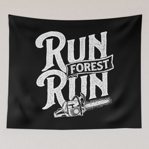 Item preview, Run Forest Run - Lumberjack Sawmill Worker Logger Chainsaw 		 designed and sold by steviearterof.