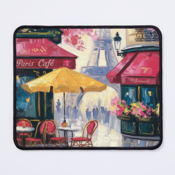 Item preview, French Café Terrace with Iconic Landmark | Art By Carraann designed and sold by CARRAANN.