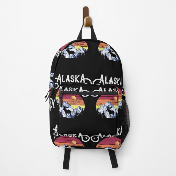 Artikelvorschau, Retro Vintage Alaska Juneau Mountains Wildlife Elch 1 entworfen und verkauft von realpemehryl.