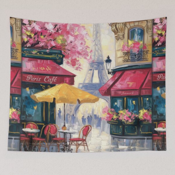 Item preview, French Café Terrace with Iconic Landmark | Art By Carraann  designed and sold by CARRAANN.