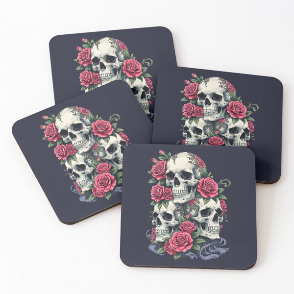 Item preview, Victorian Gothic Skulls with Roses designed and sold by Prachodayat Artworks.