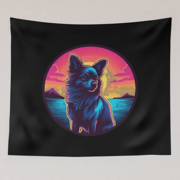 Item preview, Retro Sunset Pomchi Dog 	1	 designed and sold by muffjapoe.