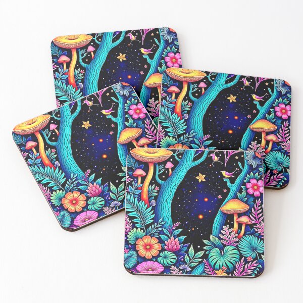 Item preview, Neon Fantasy Forest Night Glow Design designed and sold by Health And Fitness Posts e-Store.