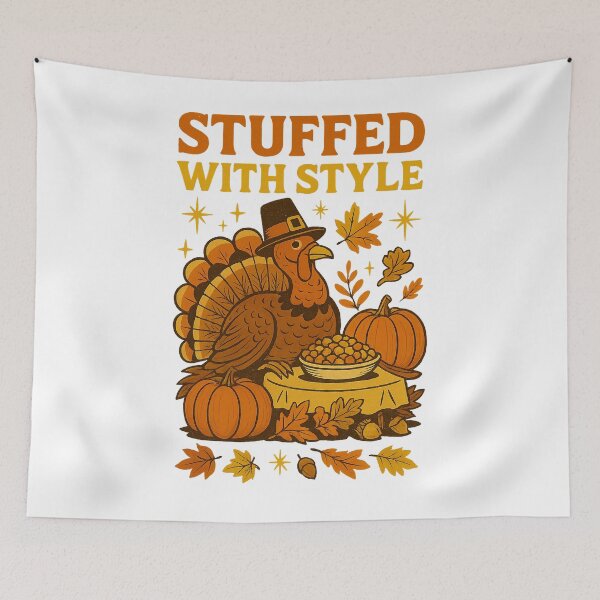 Item preview, Stuffed With Style – Funny Retro Thanksgiving Turkey Mid Century Design designed and sold by FluffyCreative.