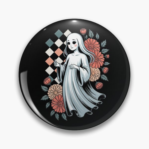 Item preview, Gothic Ghost Maiden with Flowers and Checkerboard designed and sold by MonkiFlipp.