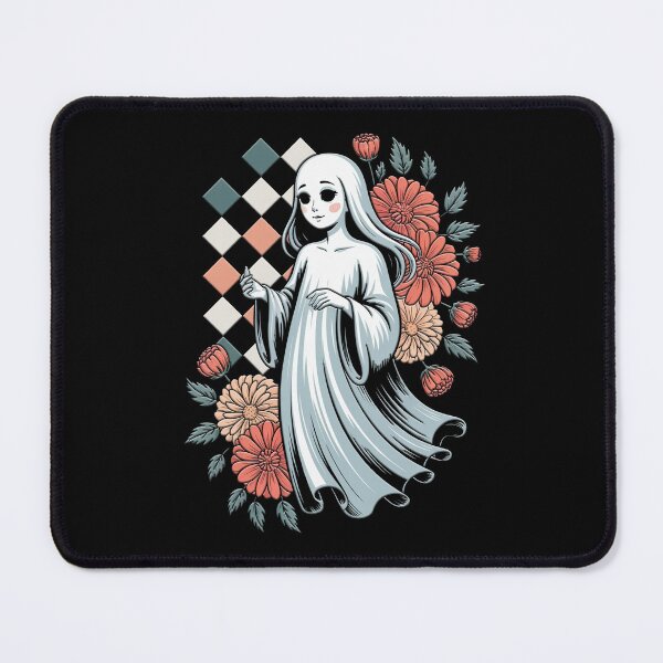 Item preview, Gothic Ghost Maiden with Flowers and Checkerboard designed and sold by MonkiFlipp.