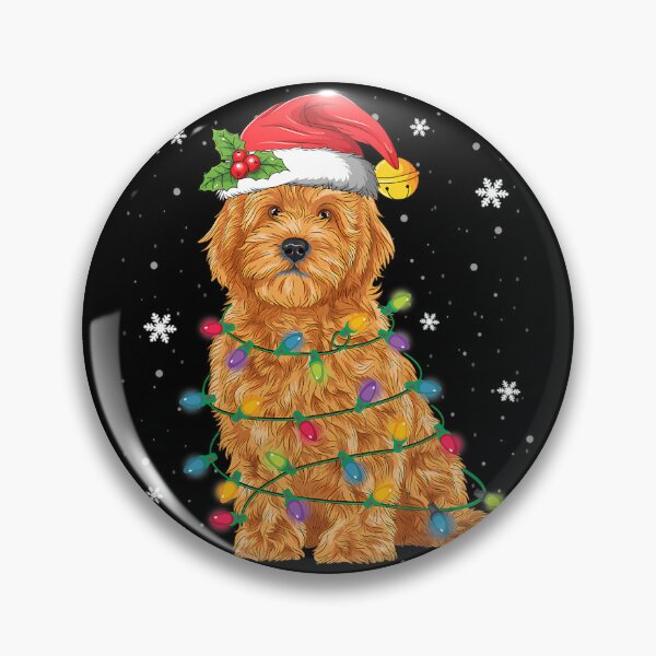 Item preview, Pijama con luces de hadas y gorro de Papá Noel navideño de Goldendoodle designed and sold by massaptaraar.