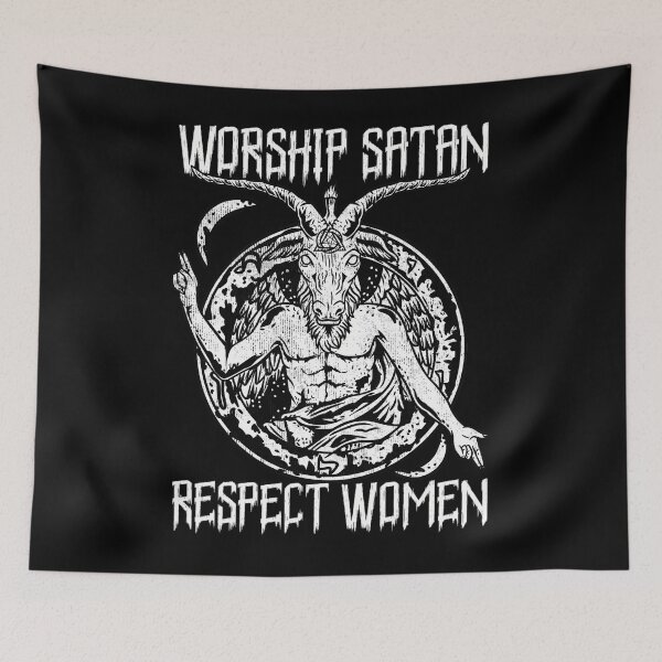 Item preview, Worship Satan Respect 	 I Satanic Goat Head 		 designed and sold by cusanofiguerl.