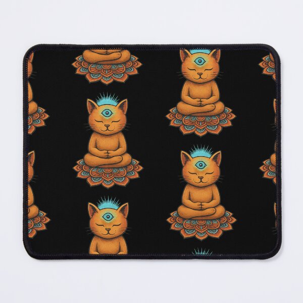 Item preview, Meditating Cat – Third Eye Mandala Cushion Spiritual Design designed and sold by OnPointOutfits.