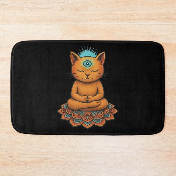 Item preview, Meditating Cat – Third Eye Mandala Cushion Spiritual Design designed and sold by OnPointOutfits.