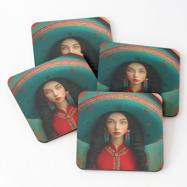 Item preview, Elegant Woman in Colorful Cultural Attire with Hat designed and sold by Artessie.