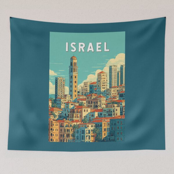Item preview, Israel Illustration Travel Art Vintage designed and sold by KrisSidDesigns.