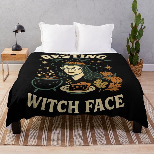 Item preview, Resting Witch Face – Funny Retro Halloween Witch Mid Century Design designed and sold by FluffyCreative.