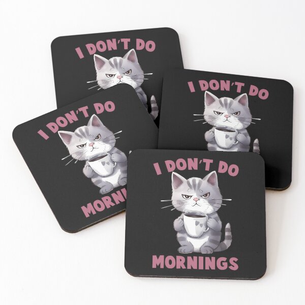 Item preview, Funny Cat I Don't Do Mornings 	1	 designed and sold by jonuzdhitav.