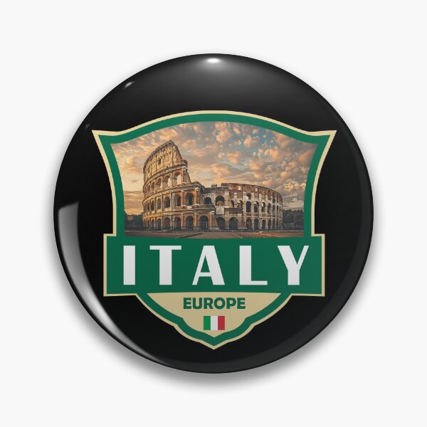 Item preview, Italy Illustration Retro Badge designed and sold by KrisSidDesigns.