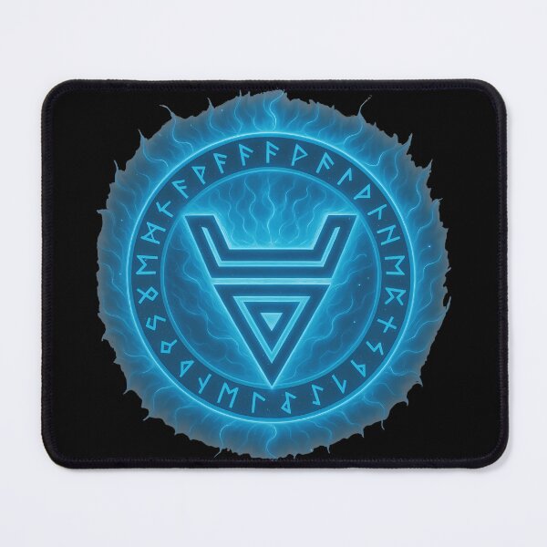 Item preview, The Sign of Veles - a Slavic symbol of magic and protection with a magical aura of blue flames designed and sold by Myth-LegendArt.