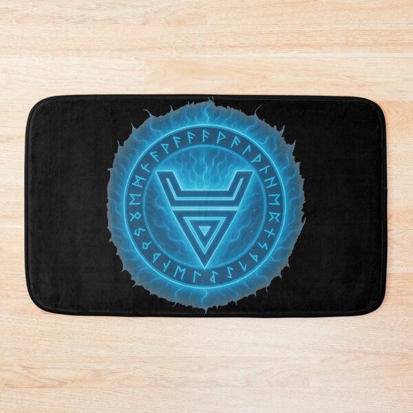 Item preview, The Sign of Veles - a Slavic symbol of magic and protection with a magical aura of blue flames designed and sold by Myth-LegendArt.