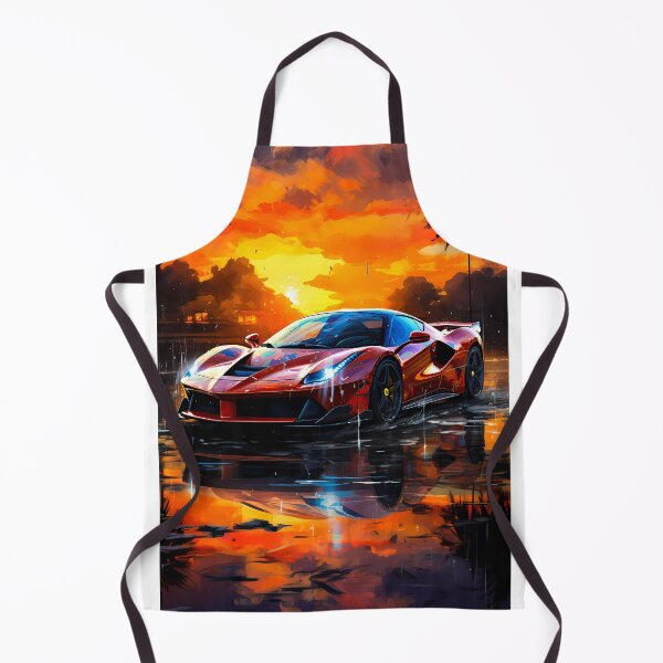 Item preview, Dream Car Displayed Against Fiery Clouds And Palm Trees designed and sold by RevUpDesign.
