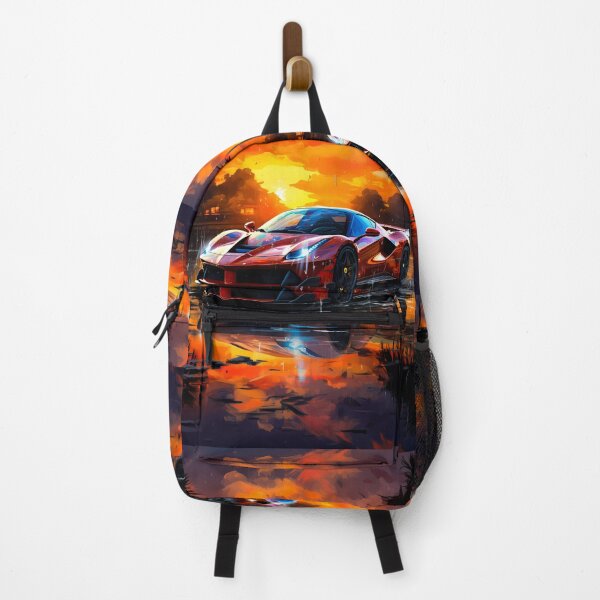Item preview, Dream Car Displayed Against Fiery Clouds And Palm Trees designed and sold by RevUpDesign.
