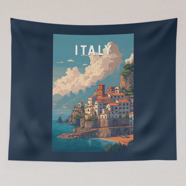 Item preview, Italy Illustration Travel Art Vintage designed and sold by KrisSidDesigns.
