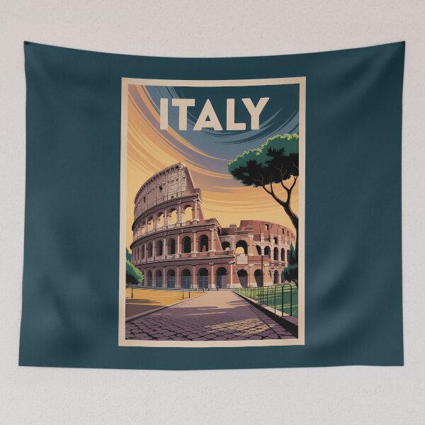 Item preview, Italy Colosseum Illustration Travel Art Vintage designed and sold by KrisSidDesigns.