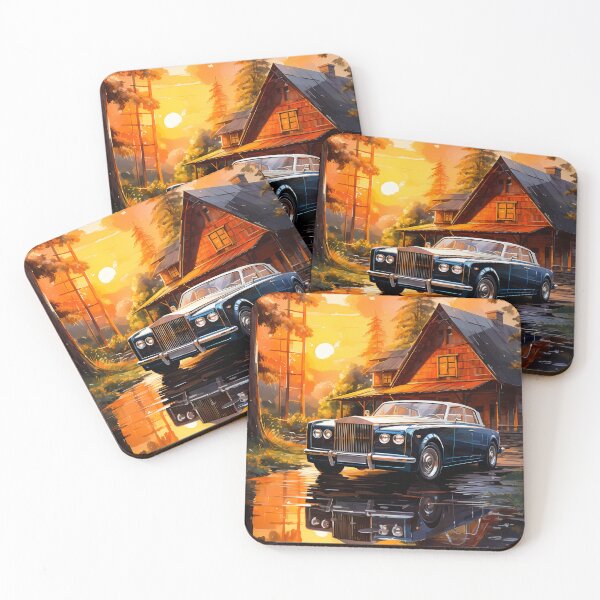 Item preview, British Iconic Car In Picturesque Countryside At Dusk Hour designed and sold by RevUpDesign.