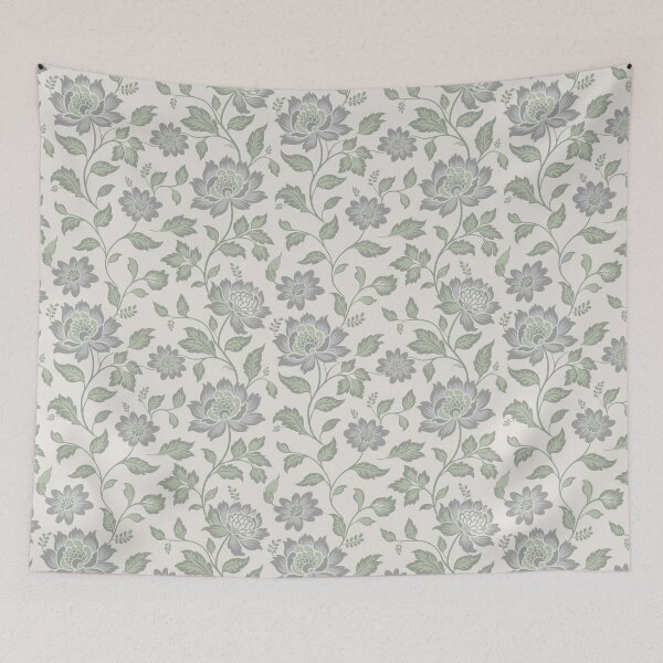 Item preview, Seamless Neutral Floral Pattern - Stony Gray and Sage Flowers designed and sold by HolmeProud.