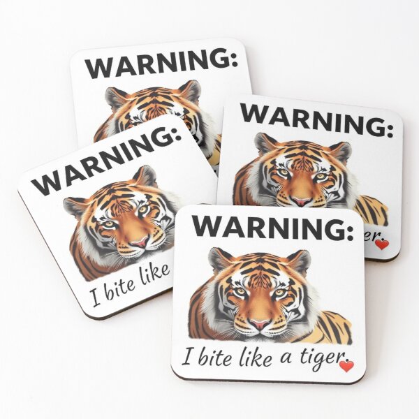 Item preview, Warning: Hug me at your own risk, I bite like a tiger. designed and sold by SSMC DREAM DESIGN.