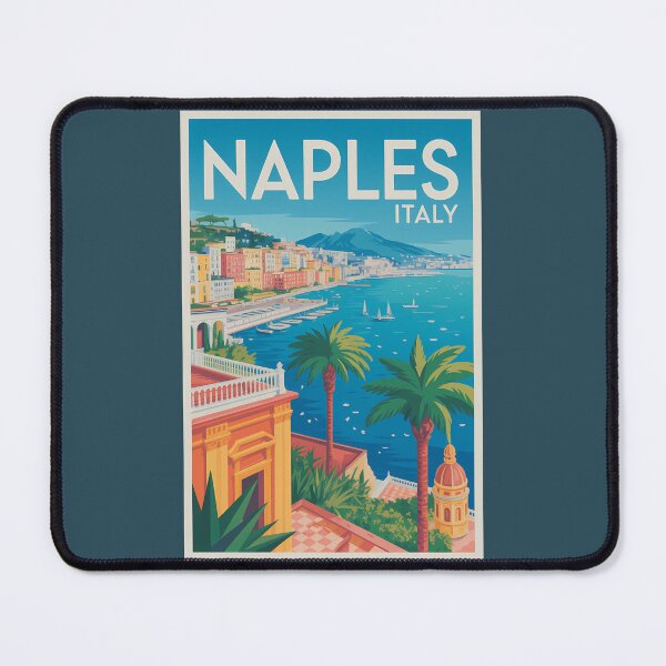 Item preview, Naples Italy Illustration Travel Art Vintage designed and sold by KrisSidDesigns.