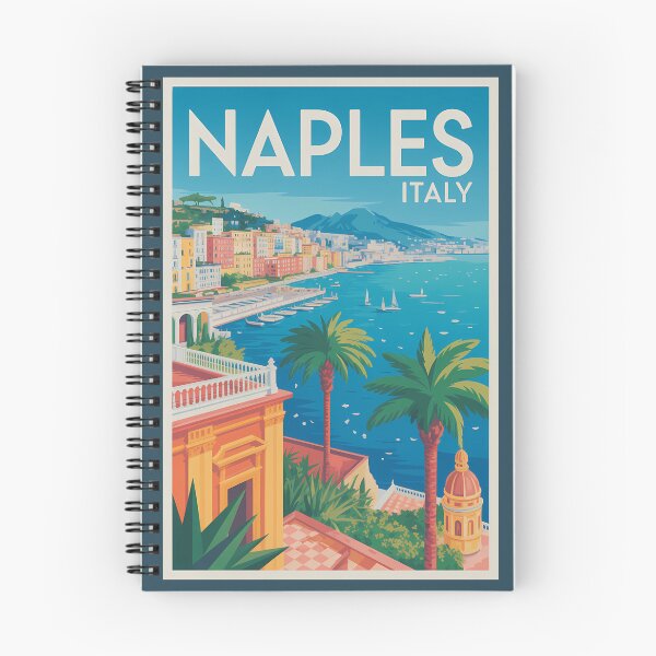 Item preview, Naples Italy Illustration Travel Art Vintage designed and sold by KrisSidDesigns.