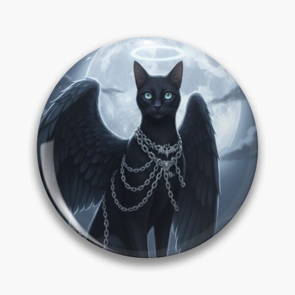 Item preview, Gothic Angel Cat Dark Fantasy Winged Cat Design designed and sold by Neko-Doodle-co.