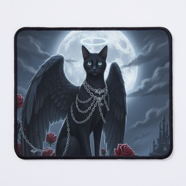 Item preview, Gothic Angel Cat Dark Fantasy Winged Cat Design designed and sold by Neko-Doodle-co.