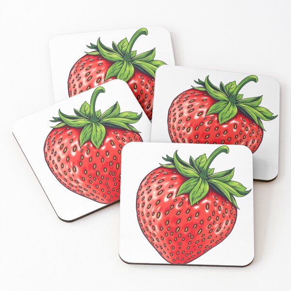 Item preview, Vibrant Strawberry Illustration with Green Leaves - Isolated on Transparent Background designed and sold by Royalsticker.