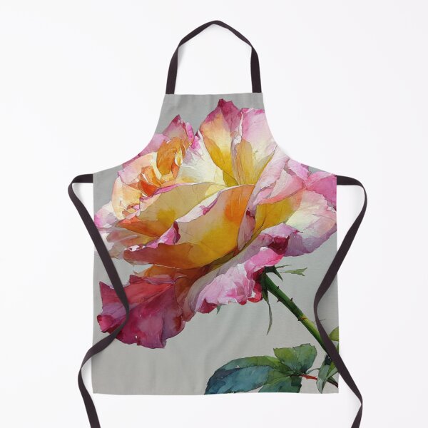 Item preview, Elegant Watercolor Rose Painting – Pink and Yellow Botanical Art designed and sold by mliotard.
