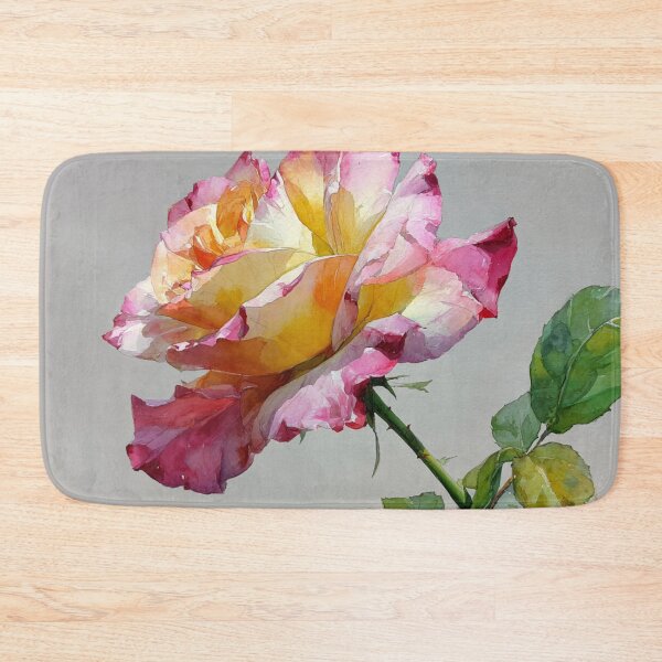 Item preview, Elegant Watercolor Rose Painting – Pink and Yellow Botanical Art designed and sold by mliotard.