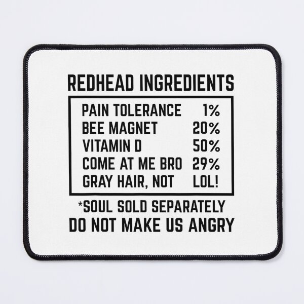 Item preview, Redhead Ingredients Funny List for Ginger 	 and 	 		 designed and sold by druzamichisa.