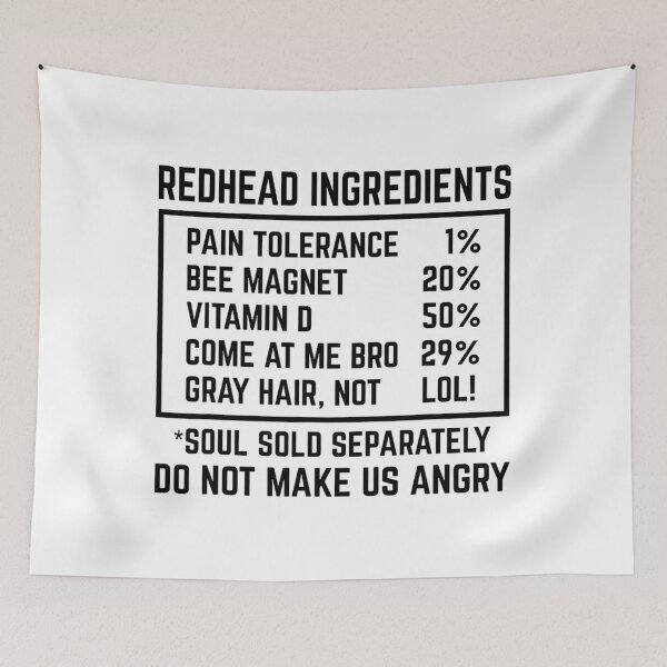 Item preview, Redhead Ingredients Funny List for Ginger 	 and 	 		 designed and sold by druzamichisa.