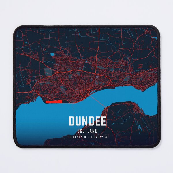 Item preview, Dundee Red & Blue Minimalist Map designed and sold by HomeLivingCo.